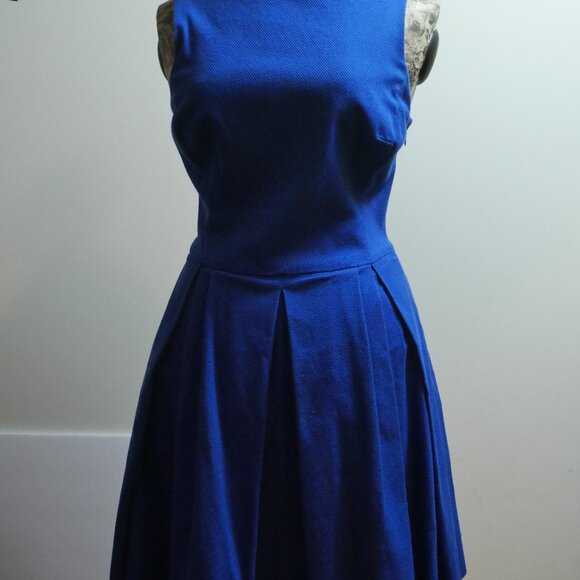 POLO RALPH LAUREN  Cobalt Blue Pleated Fit & Flare Dress - Size 2 - Picture 1 of 16